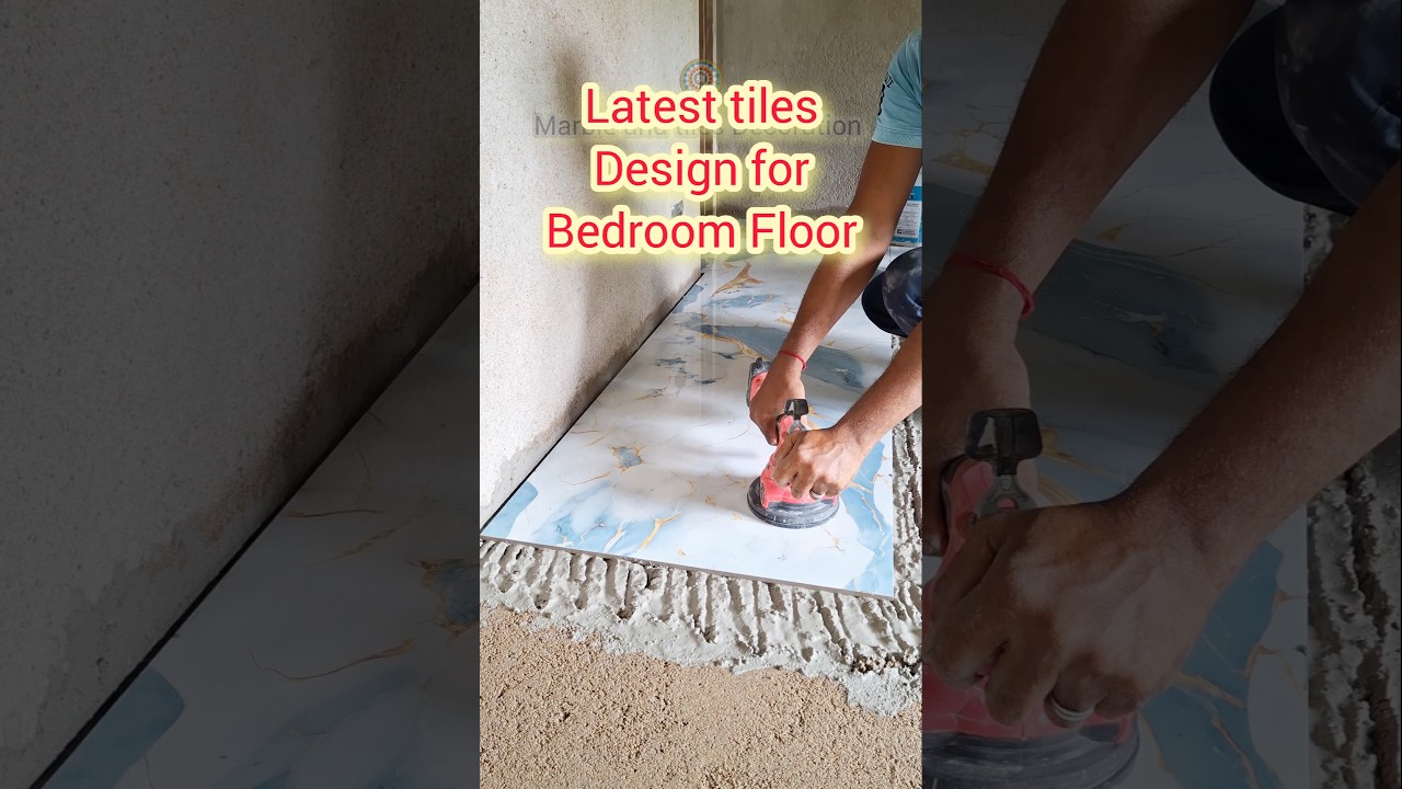 latest tiles design for bedroom floor #shorts #tilesinstallation #tilesdecoration