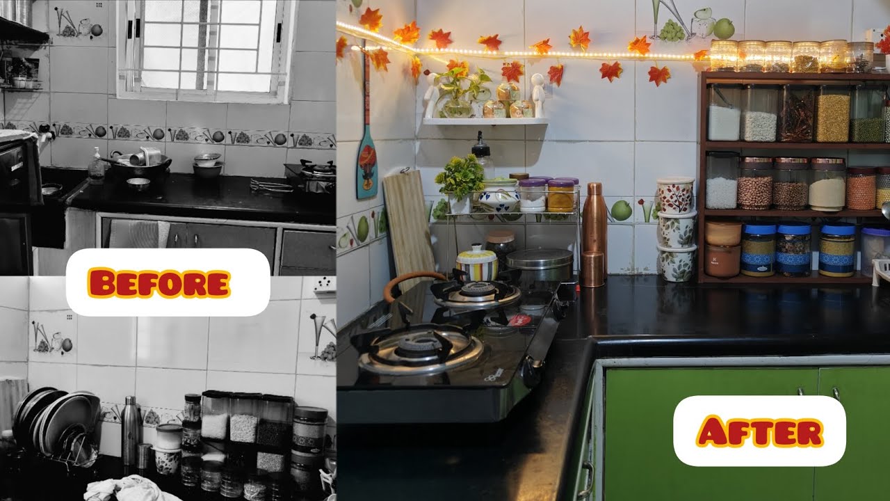 ನನ್ನ ಪುಟ್ಟ ಅಡುಗೆ ಮನೆ / my small kitchen makeover /Kitchen organization/kitchen counter part makeover