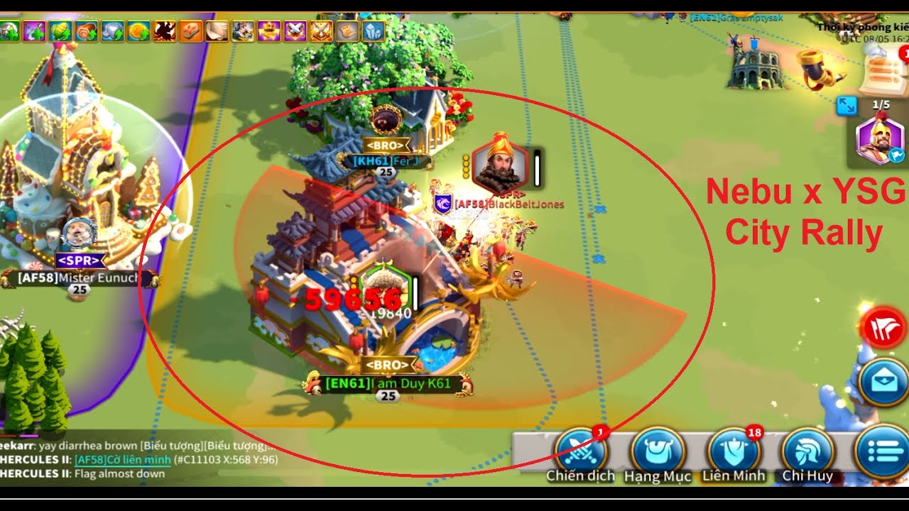 KVK4 - Hứng rally Nebuchadnezzar x YSG | City Rally Rise of Kingdoms