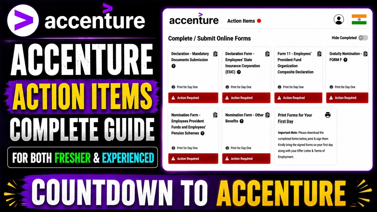 Как заполнить Accenture Action Items 2026 | Как избежать задержек при оформлении | Форма-11, ESIC...