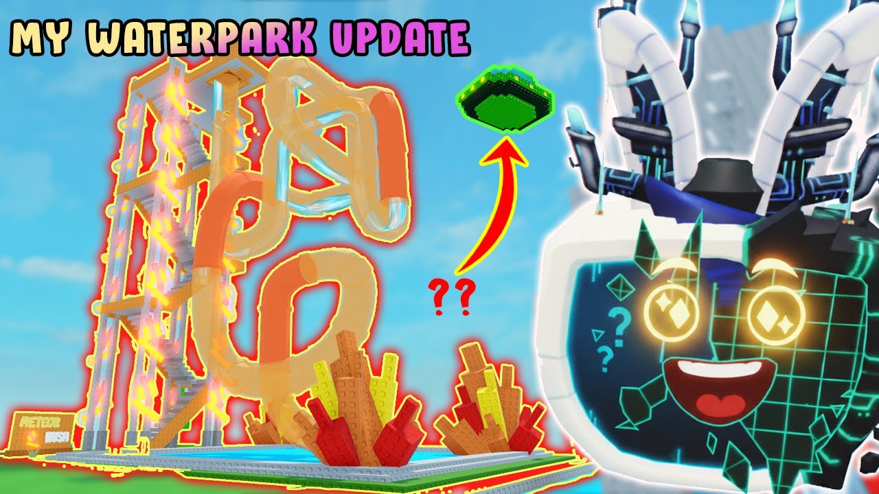 Roblox My Waterpark Update: I Got 3 New Slides & Then Aliens Showed Up #roblox #mywaterpark