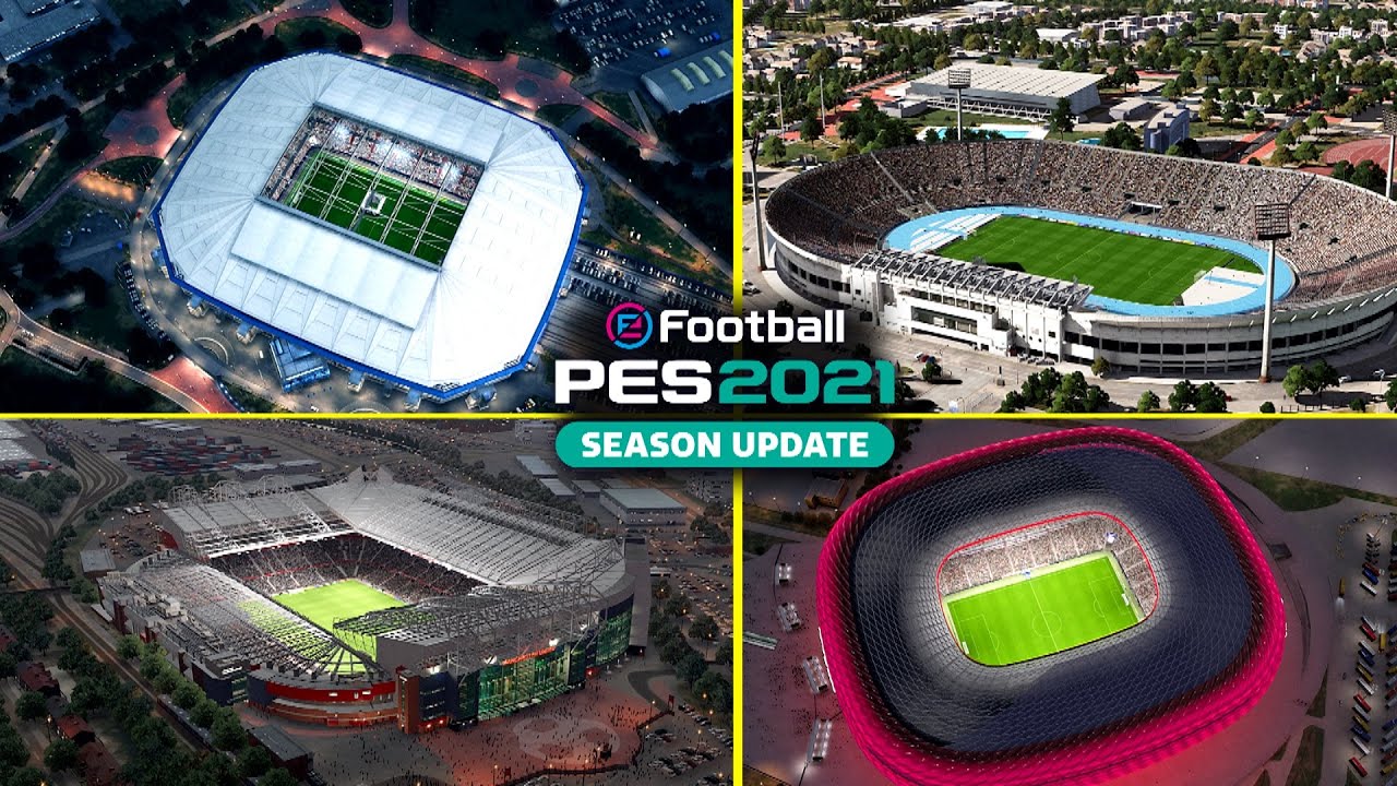 🔥 PES 2021 - Amazing Stadiums From Above ✅ Camp Nou, Old Trafford, Allianz, Maracanã | Fujimarupes