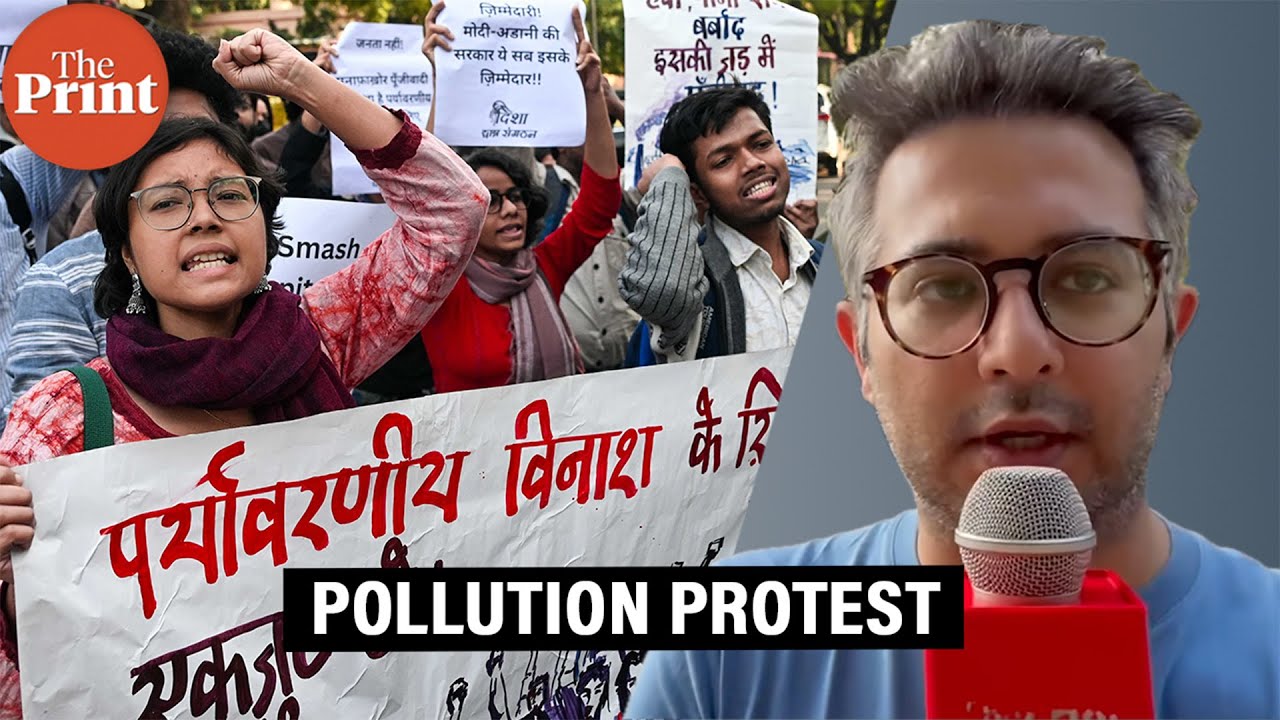 At Delhi’s Jantar Mantar, a protest against rising air pollution levels