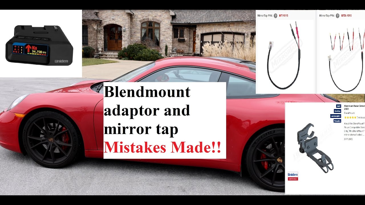 Установка крепления Blendmount/переходника зеркала на Porsche 911 (Uniden R7). Допущенные ошибки ...
