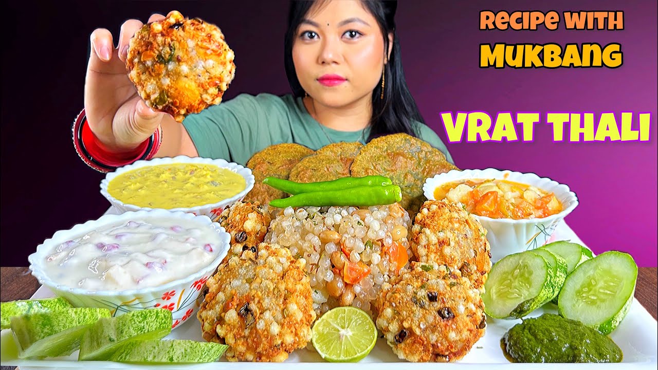 COOKING & EATING SABUDANA KHICHDI, SABUDANA VADA , KHEER & KACHORI | NAVRATRI SPECIAL | MUKBANG ASMR