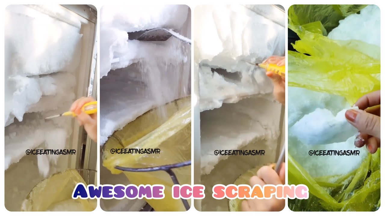 [ASMR] AWESOME FREEZER FROST ICE SCRAPING 🤤 & FREEZER FROST ICE EATING VIDEOS 🤍 ( ICEBERG 🌬🧊 )