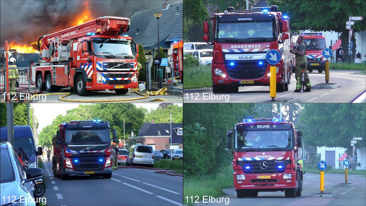 [GRIP 1 + Peloton] 40 Brandweervoertuigen + Politie met spoed naar een brand in Oldebroek