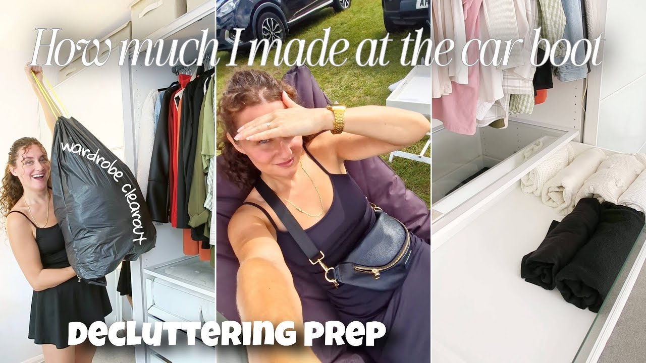 Decluttering everything to sell at a carboot! Ikea pax wardrobe organising |Decluttering tips/rants😅