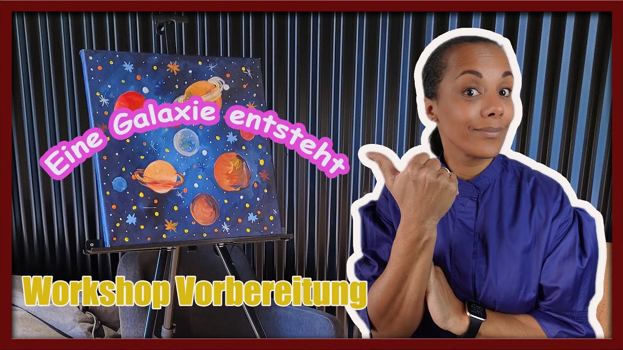 Bilder malen bei einem Workshop- Eine neue Galaxie entsteht