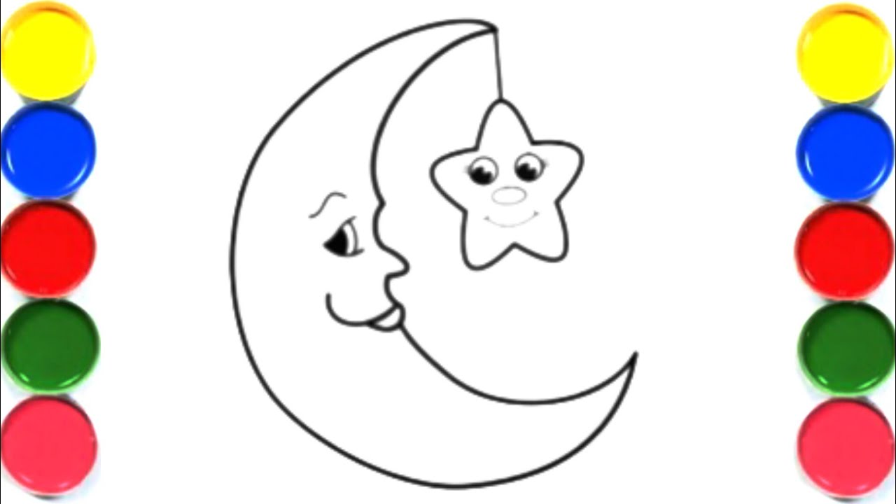 Kids' Art Lesson: Drawing The Moon And Star Step By Step @MagicPearlStar