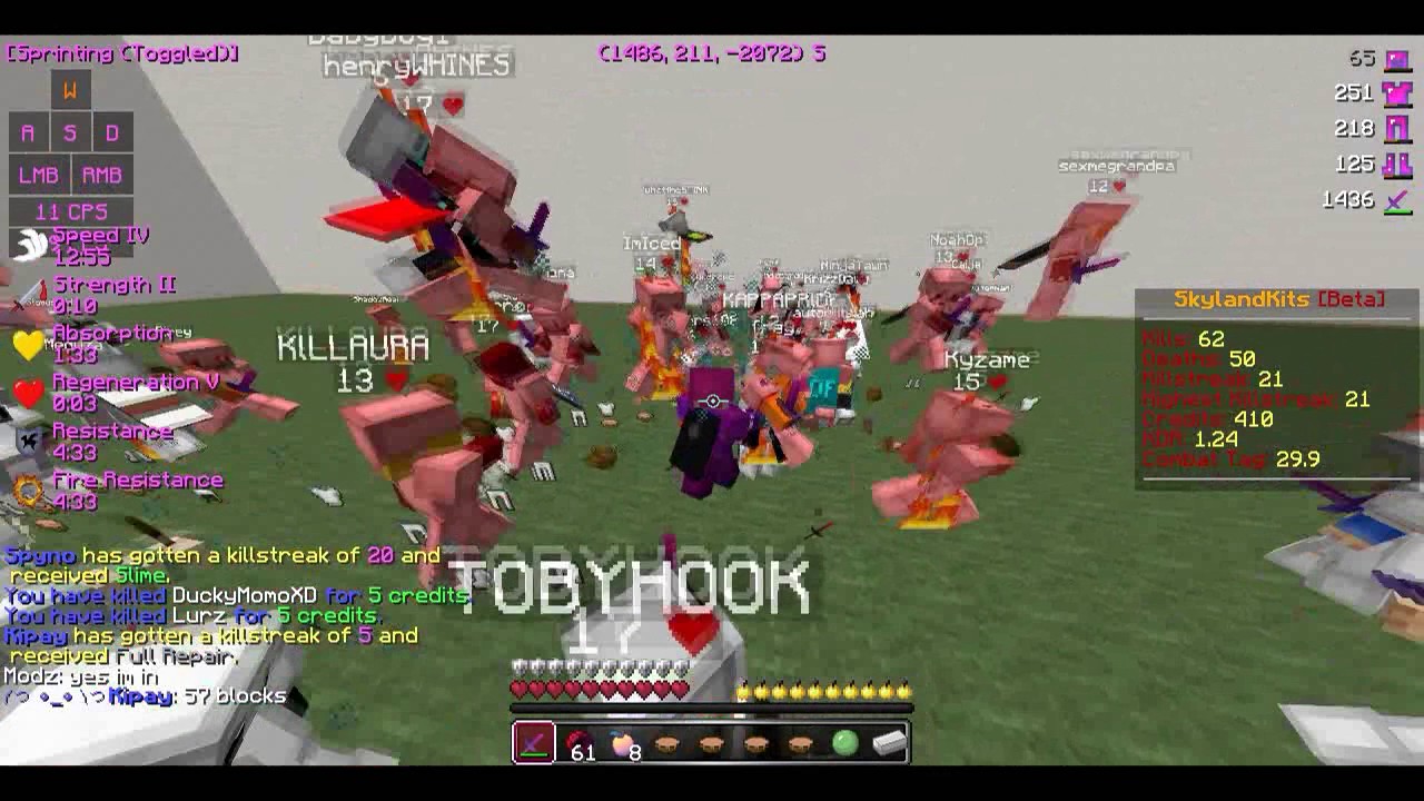 1 vs. 200 on SkylandKits with CheatBreaker ⚔️