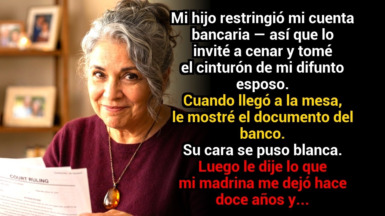 Mi hijo restringió mi cuenta — así que lo invité a cenar y tomé el cinturón de mi difunto esposo