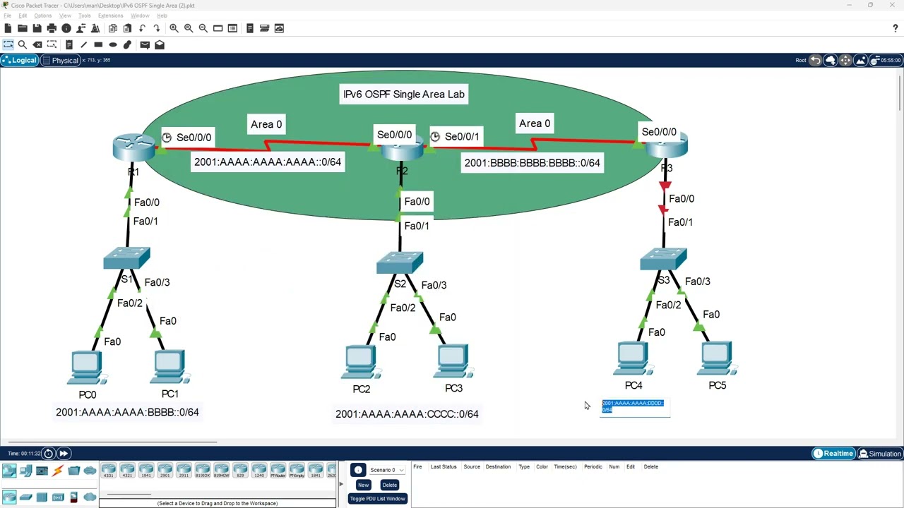 IPv6 OSPF Single Area from start to finish
