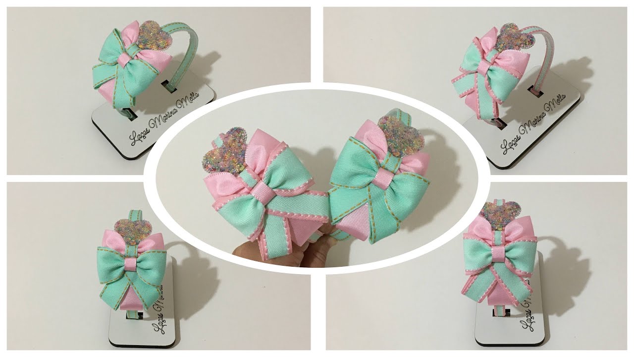 LAÇO LUXINHO NA TIARA/Ribbonbow/Diy🎀By Marina Mello