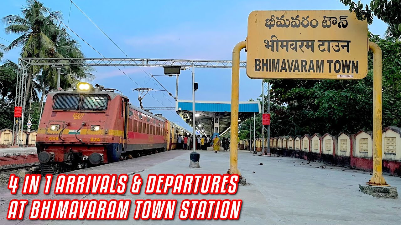 4 In 1 | Arrivals & Departures | At Bhimavaram Town Railway Station