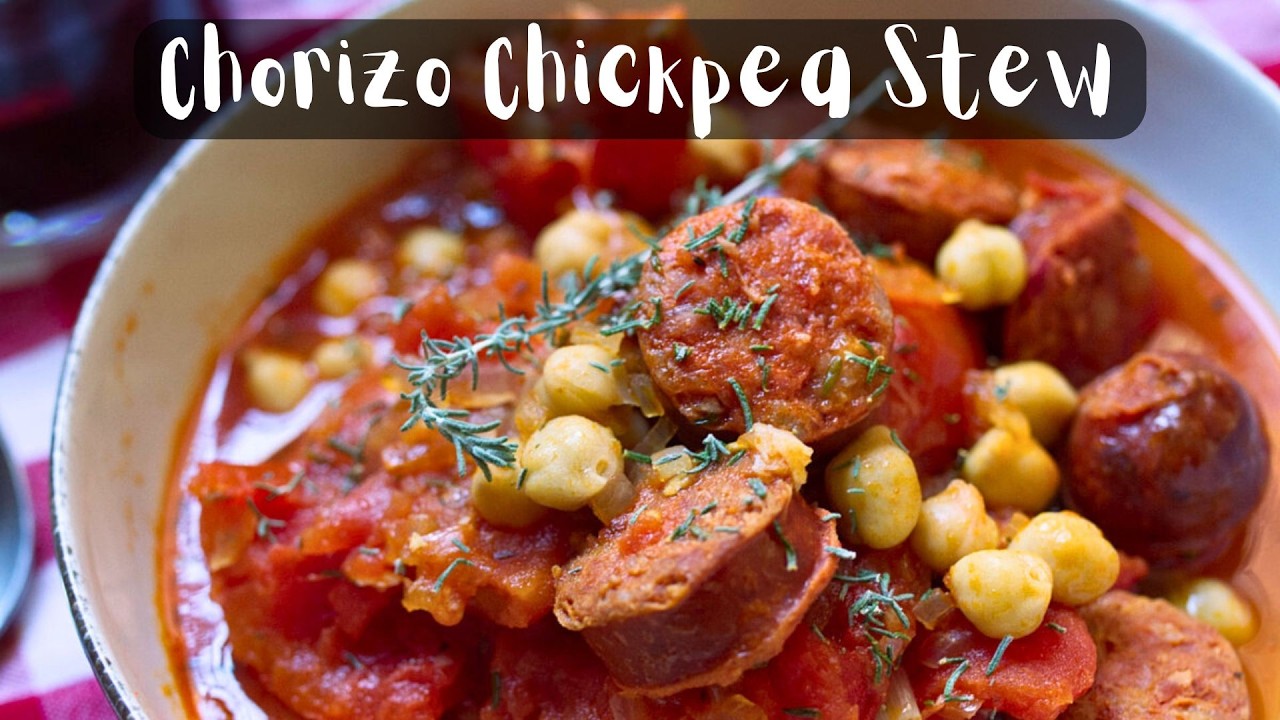 Spanish Chorizo Chickpea Stew - Potaje de Garbanzos y Chorizo (30-Minute One-Pot Recipe)