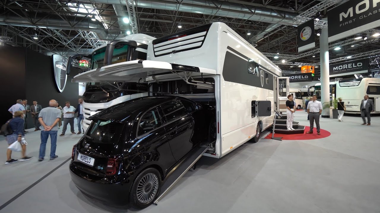 Wohnmobil Morelo Loft Liner 2023 kann jetzt 12t Gesamtgewicht: Car Garage für Fiat 500 Cabrio.