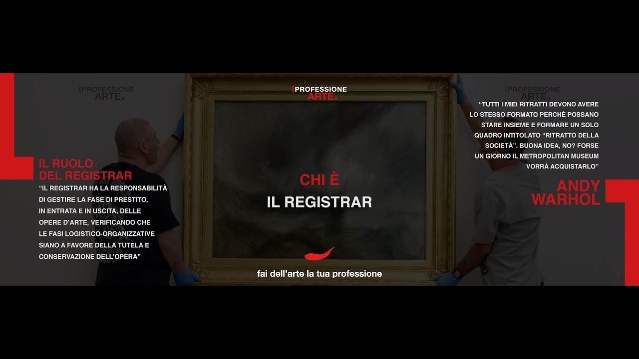 Chi &egrave; il Registrar | ProfessioneARTE.it |  | Art Webinar | E-learning