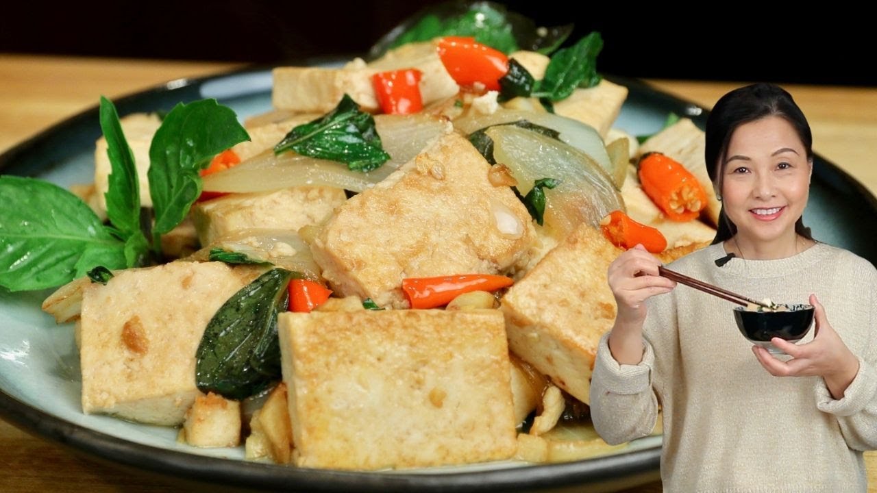 Easy Thai Basil Tofu | 九层塔豆腐