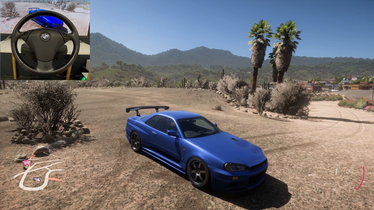 Forza Horizon 5 - Nissan Skyline GT-R R34 on Real 900° BMW E60 Wheel | OLD Logitech Momo Wheel Base