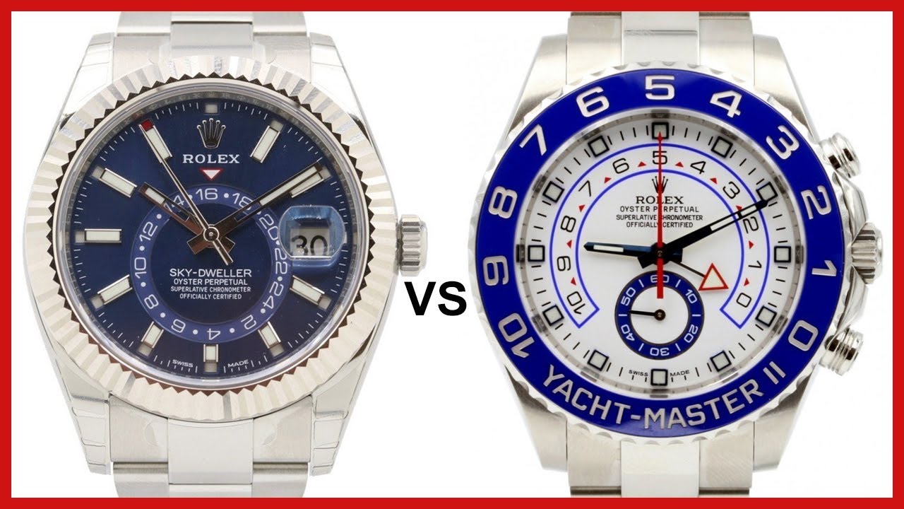 ▶ Rolex Sky-Dweller Fluted White Gold, Blue Dial VS Yacht-Master II Regatta Chronograph - COMPARISON
