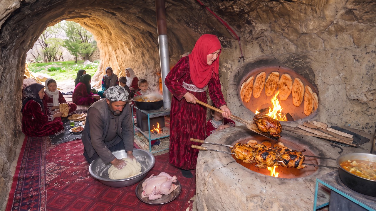 How This Family Survived Inside an Ancient Mountain Cave | Cooking & Daily Life.