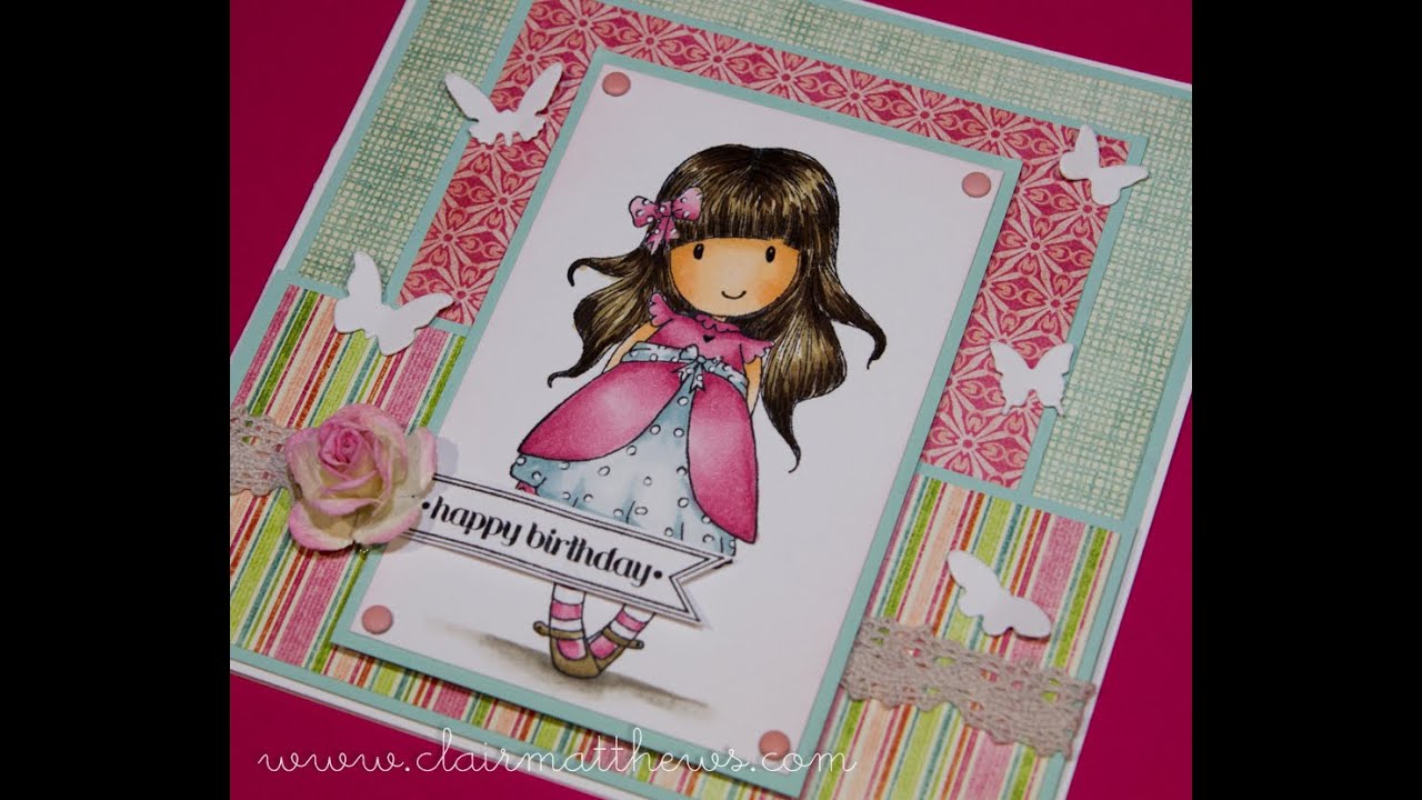 Card making process video - Gorjuss girl / Copics