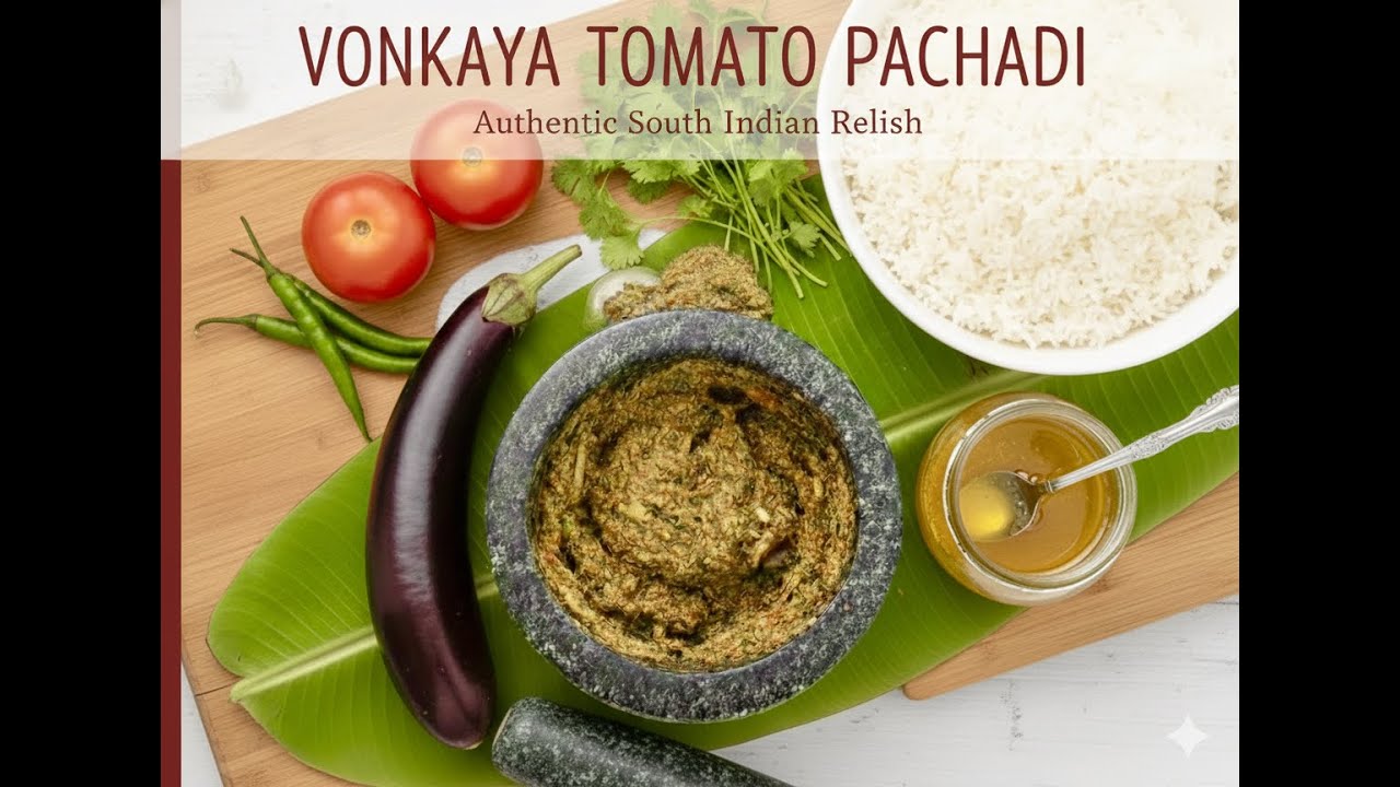 VONKAYA TOMATO ROTI PACHADIBRINJAL TOMATO CHUTNEY