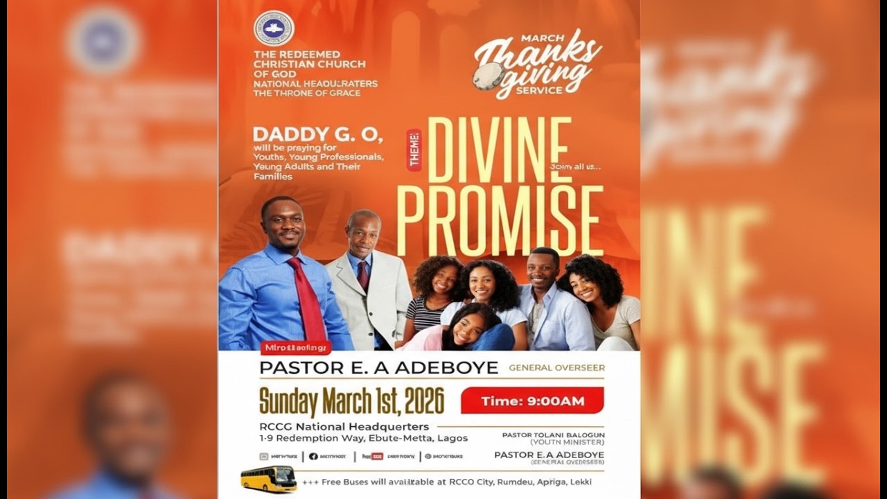 PASTOR E.A ADEBOYE || THANKSGIVING CELEBRATION SERVICE || 1ST MARCH 2026