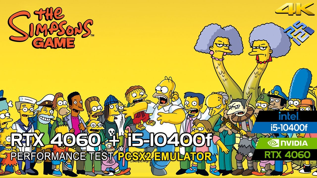 The Simpsons Game 4K (In-game) 60FPS with HD Textures | RTX 4060 + i5-10400F 16GB RAM | PCSX2