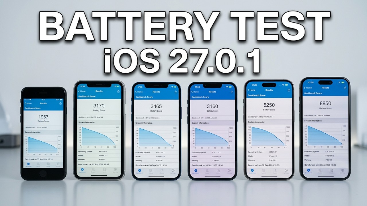 iOS 27.0.1: Время работы от аккумулятора / Разряд аккумулятора / Тест производительности аккумуля...