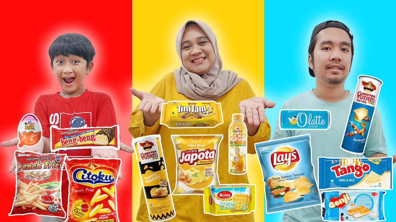 TANTANGAN MAKANAN 1 WARNA (Sesuai Warna Baju) - Keluarga Ziyan