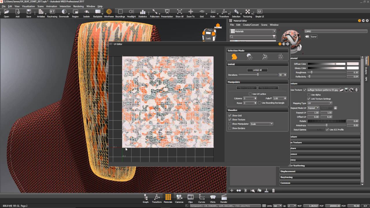 VRED 2017 UV Editor