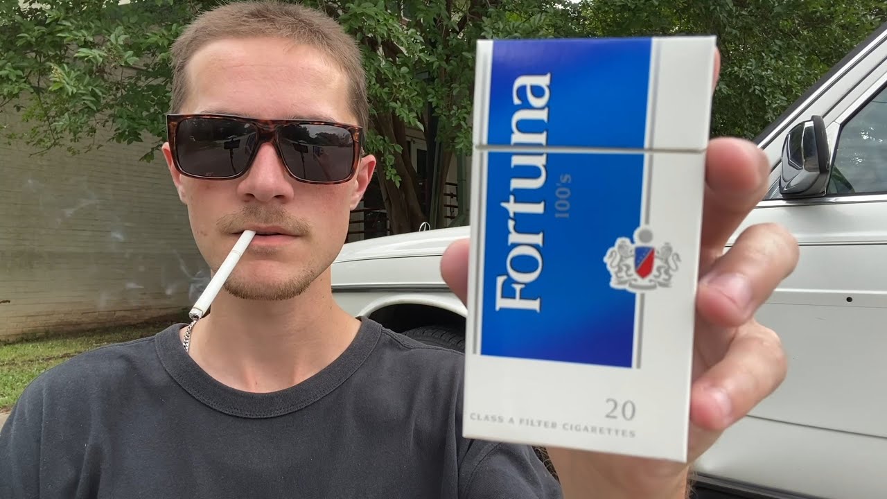 Smoking a Fortuna Blue 100 Cigarette - Review