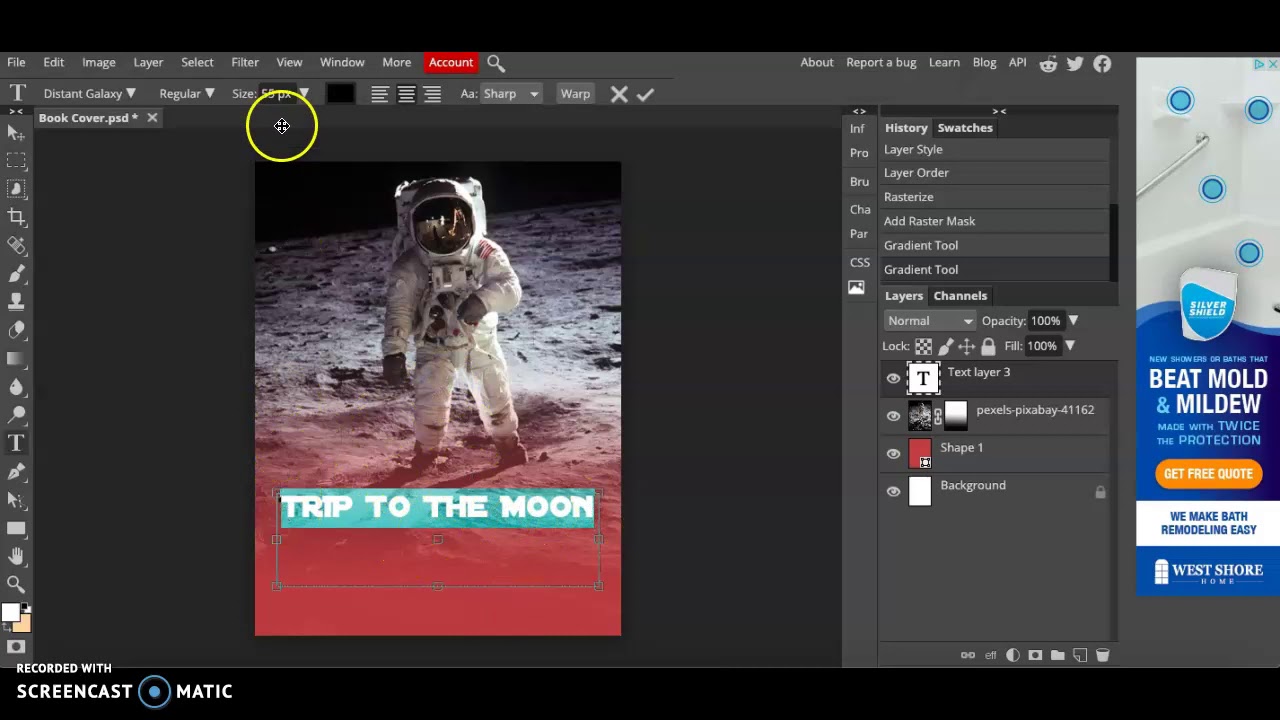 Photopea: Creating a Book Cover