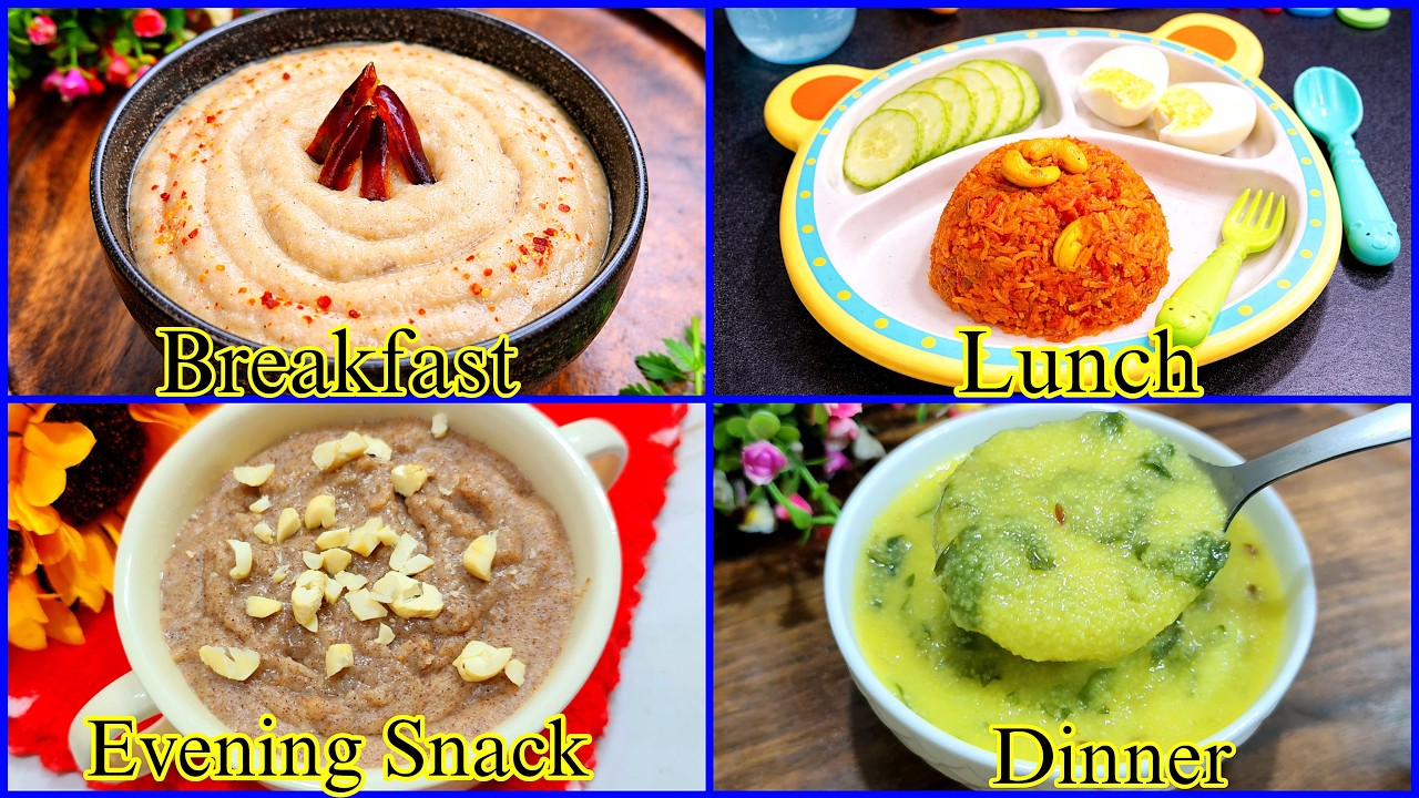 Baby Food Chart For 1-4 Years | Best 1 Day Meal Combos For Baby | Healthy Food Bites