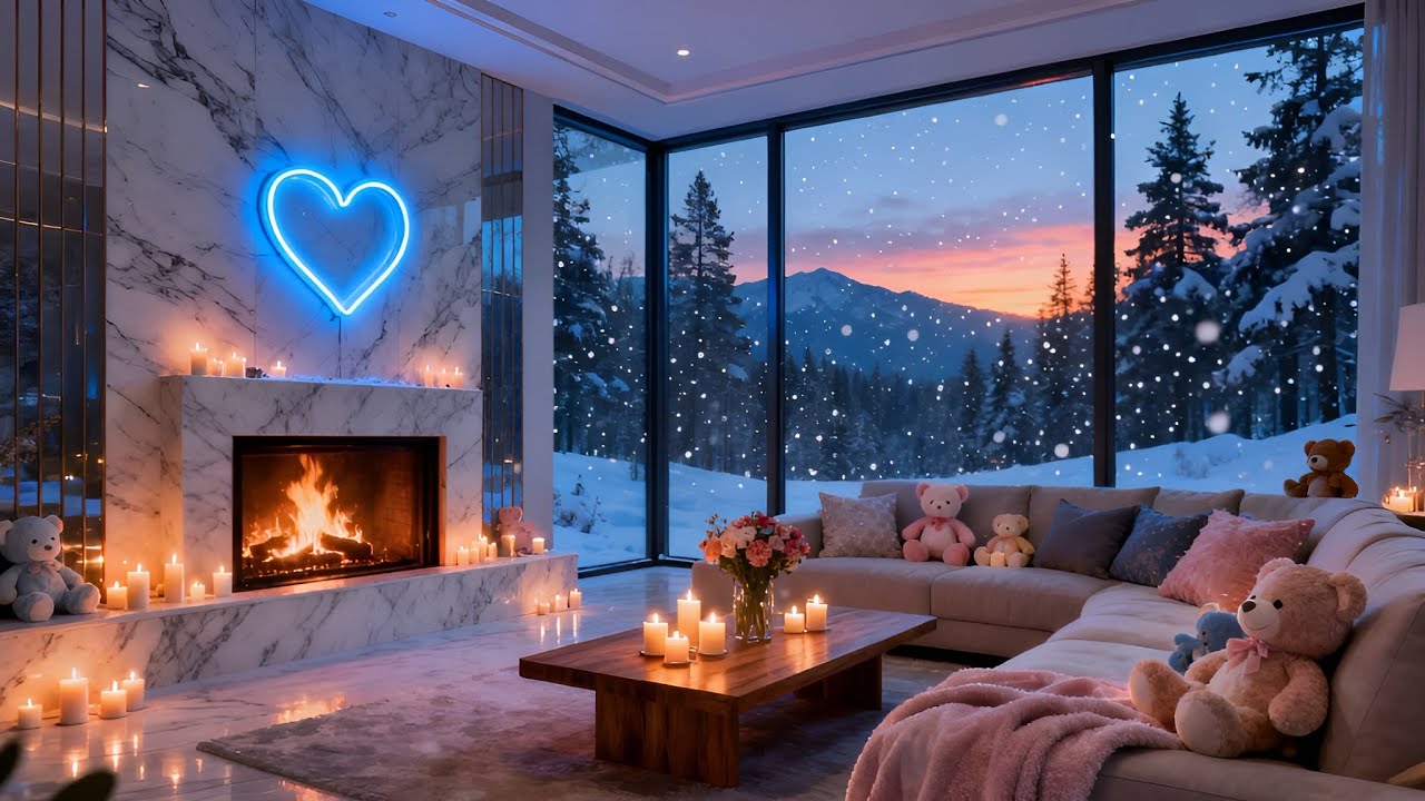 Romantic Fireplace Jazz – Relaxing Valentine Love Background Music