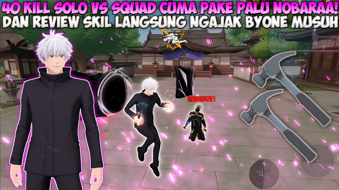 40 KILL SOLO VS SQUAD CUMA PAKE PALU NOBARAA!! DAN RIVIEW SKILL AUTO LANGSUNG NGAJAK BYONE MUSUH🤣