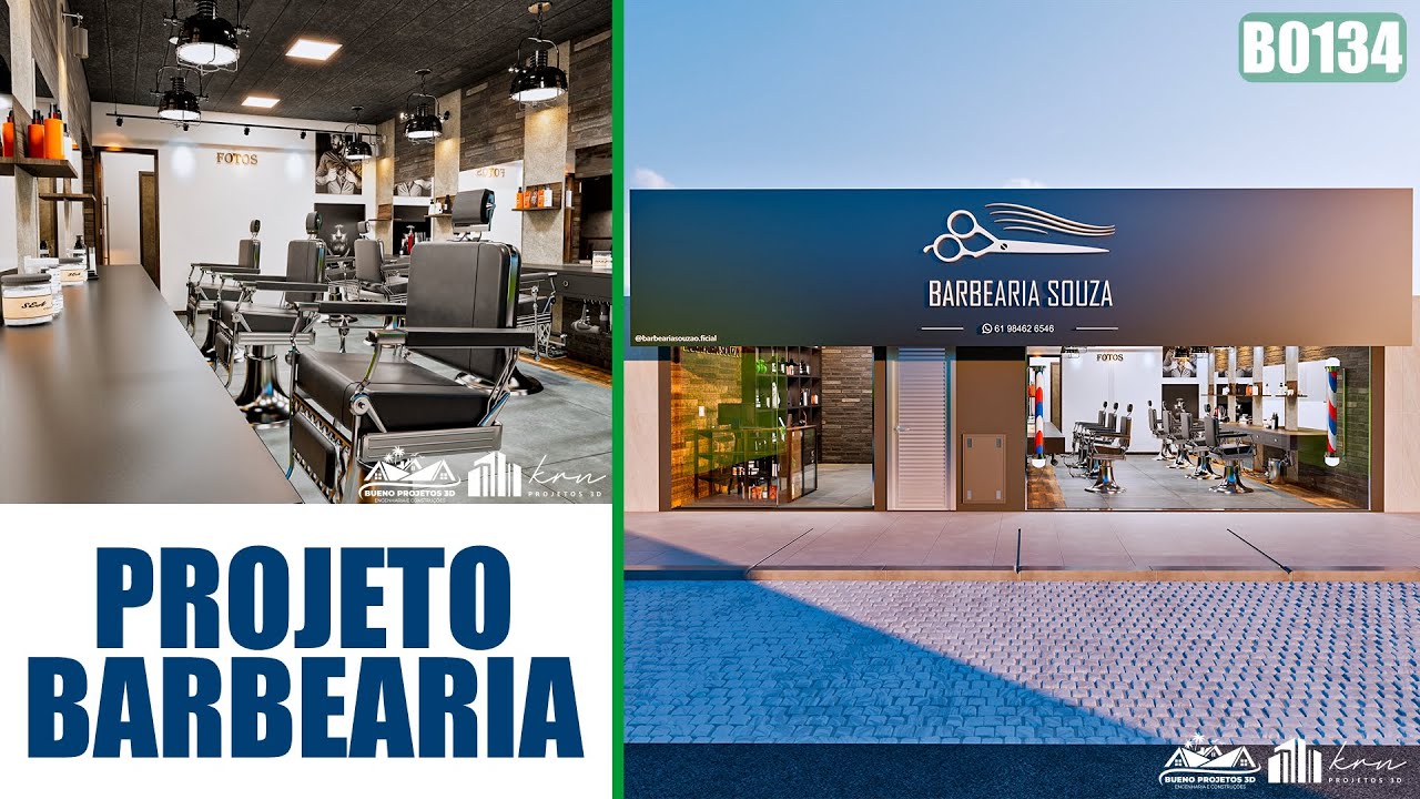 PROJETO BARBEARIA COM ÁREA VIP - #B0134