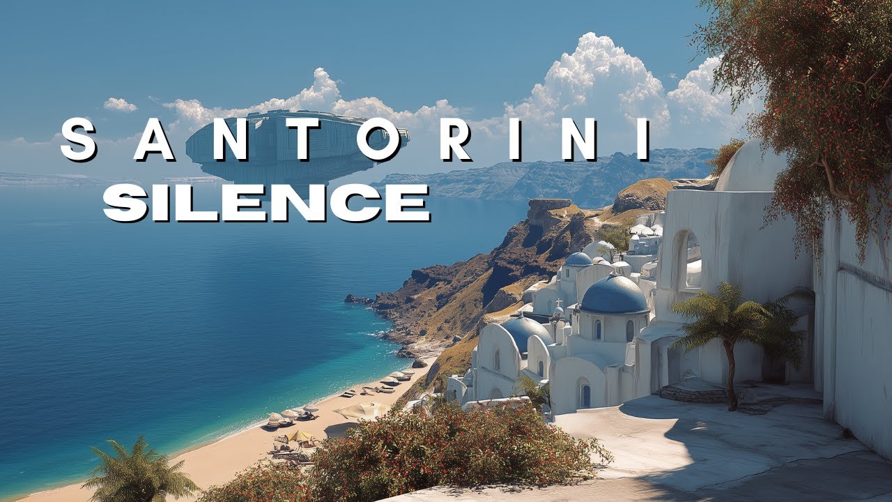 (1HR) Relaxing Ocean Ambience in Santorini | Summer Waves, Beach Sounds & Dune Cruiser Over Aegean 🌊