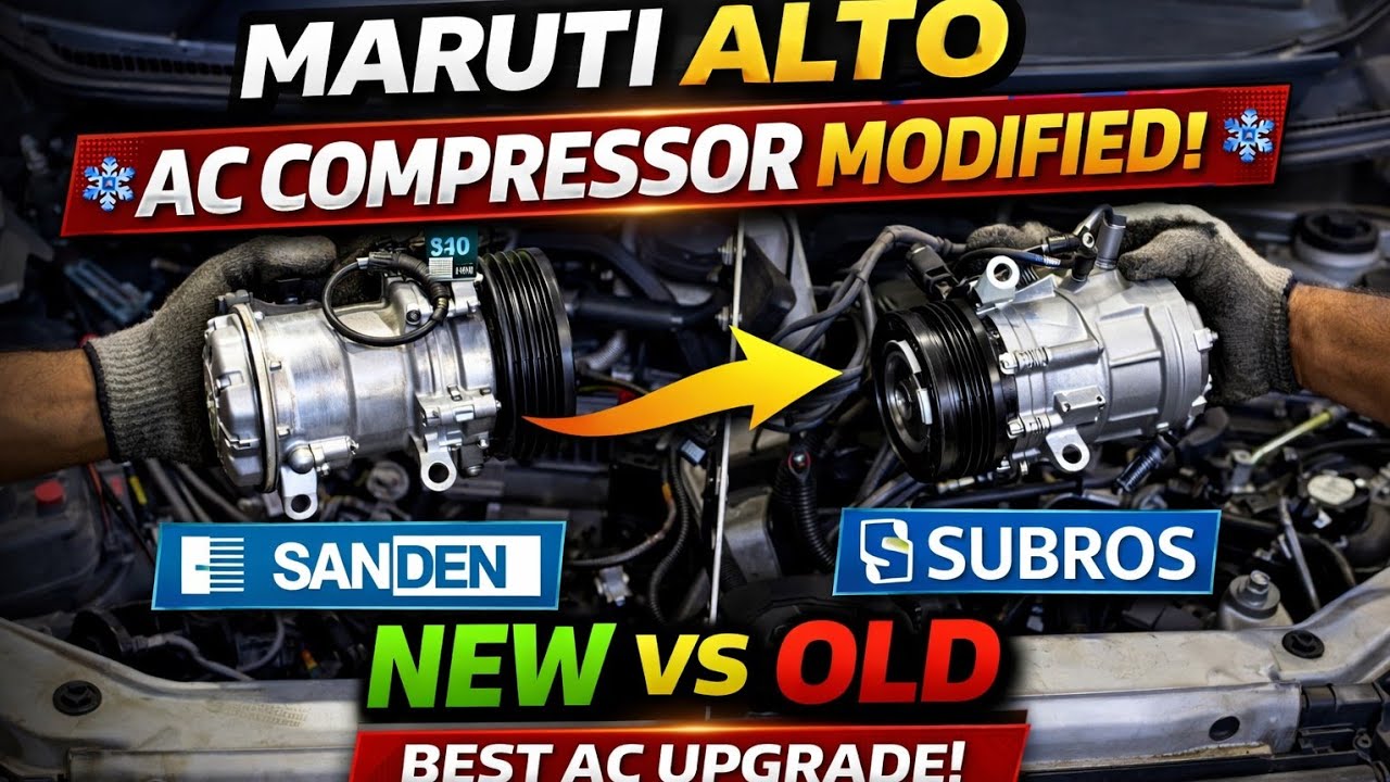 Maruti Alto AC Compressor Replacement | Converting Sanden To Subros AC in Maruti ALTO #adityacarac