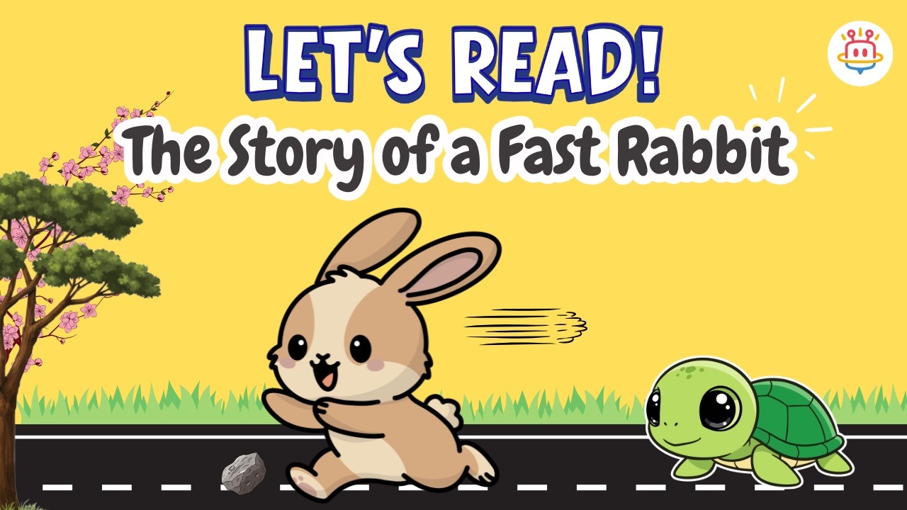 🐰 The Fast Rabbit | Kids Reading Practice Story with Comprehension Questions #readingforkids