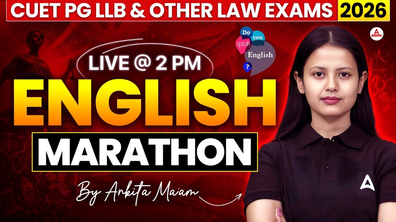 English Marathon for CUET PG LLB and MHCET LAW 2026 | Vocabulary + RC Tricks with Ankita Ma’am