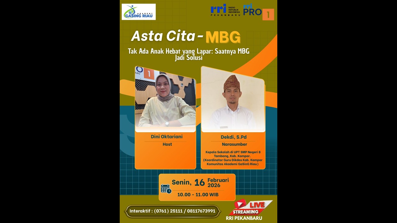 DIALOG ASTA CITA PRO 1 RRI PEKANBARU EDISI SENIN 16 FEBRUARI 2026