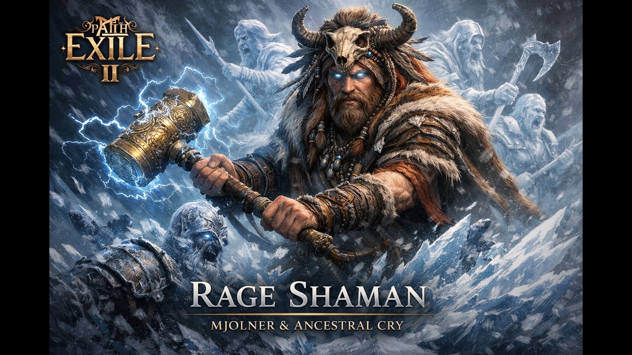 Path of Exile 2 Rage Shaman - Mjolner Ancestral Cry Freeze Build