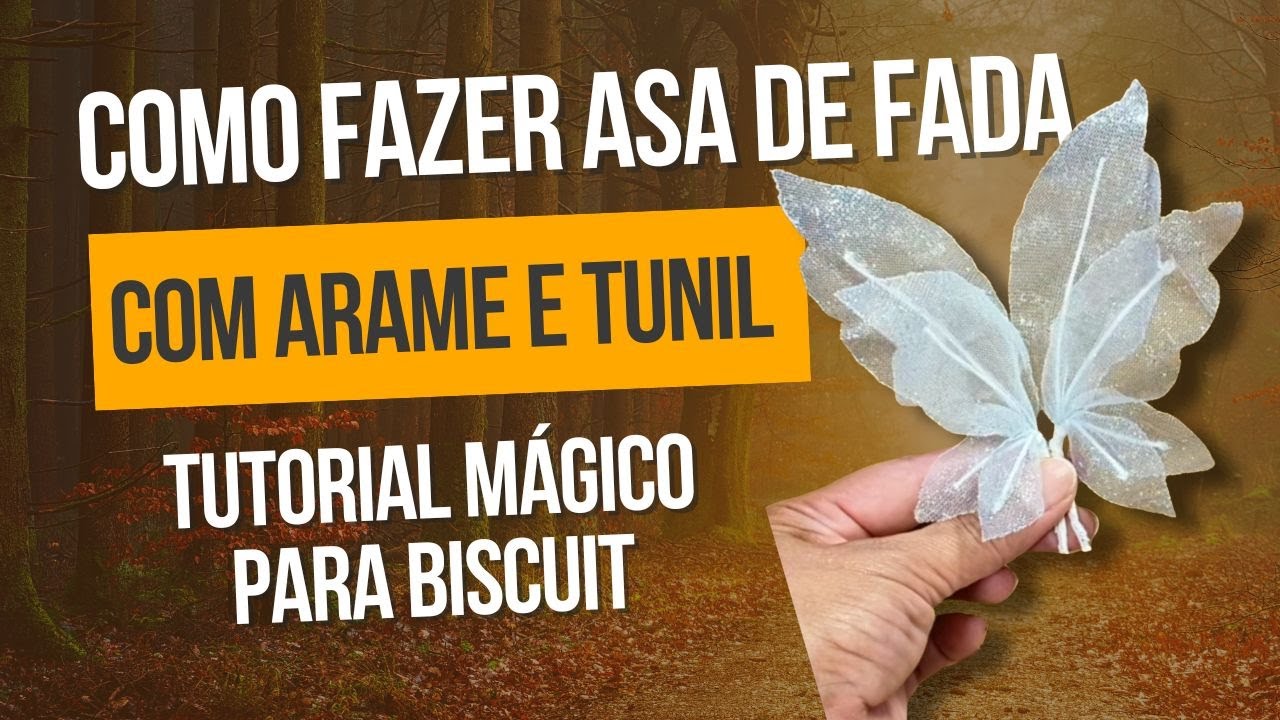 Como Fazer Asa de Fada com Arame e tunil  Tutorial Mágico para Biscuit