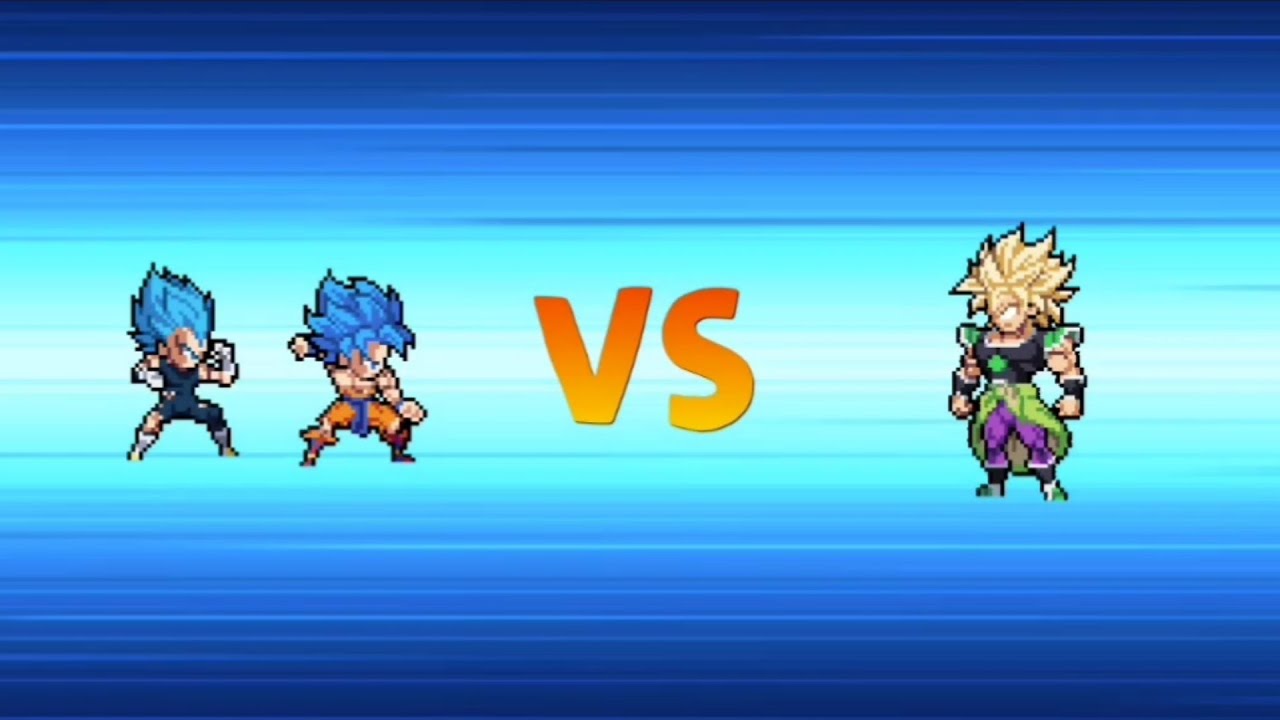 POWER Warriors SSB Goku & SSB Vegeta VS SSJ Broly Saga Broly (Dragon ball super Broly 