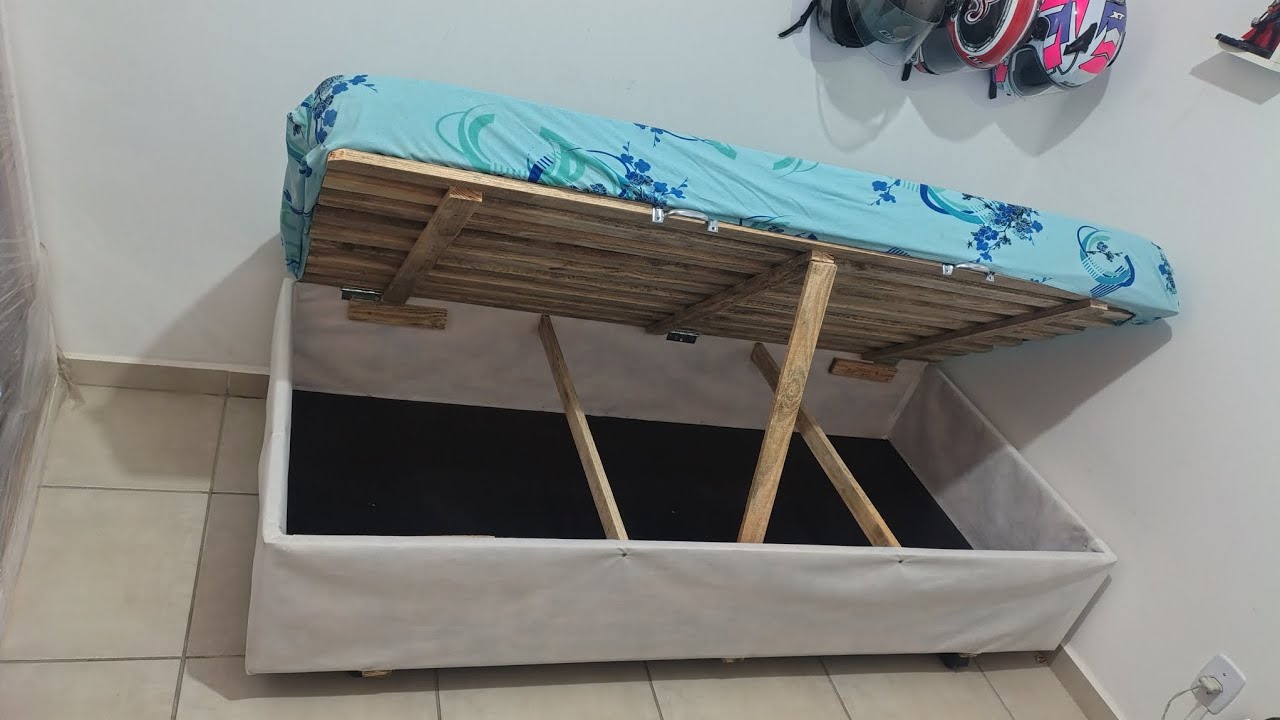 Fabricação de cama - baú - solteiro... Com rodinhas... Madeira de construção 🛏️🪚🪛🔨📐