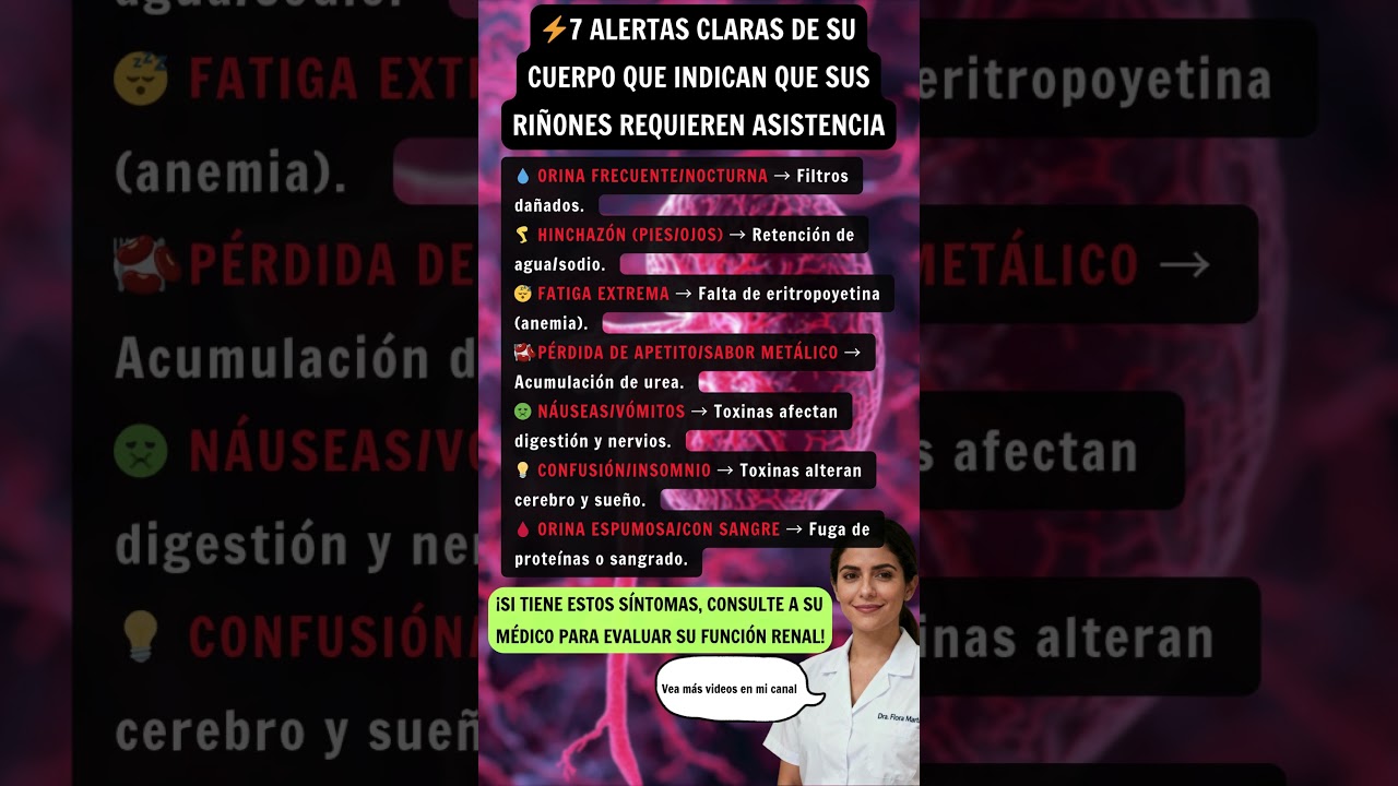 ⚡ 7 ALERTAS CLARAS DE SU CUERPO QUE INDICAN QUE SUS RI&Ntilde;ONES REQUIEREN ASISTENCIA #salud #ri&ntilde;ones