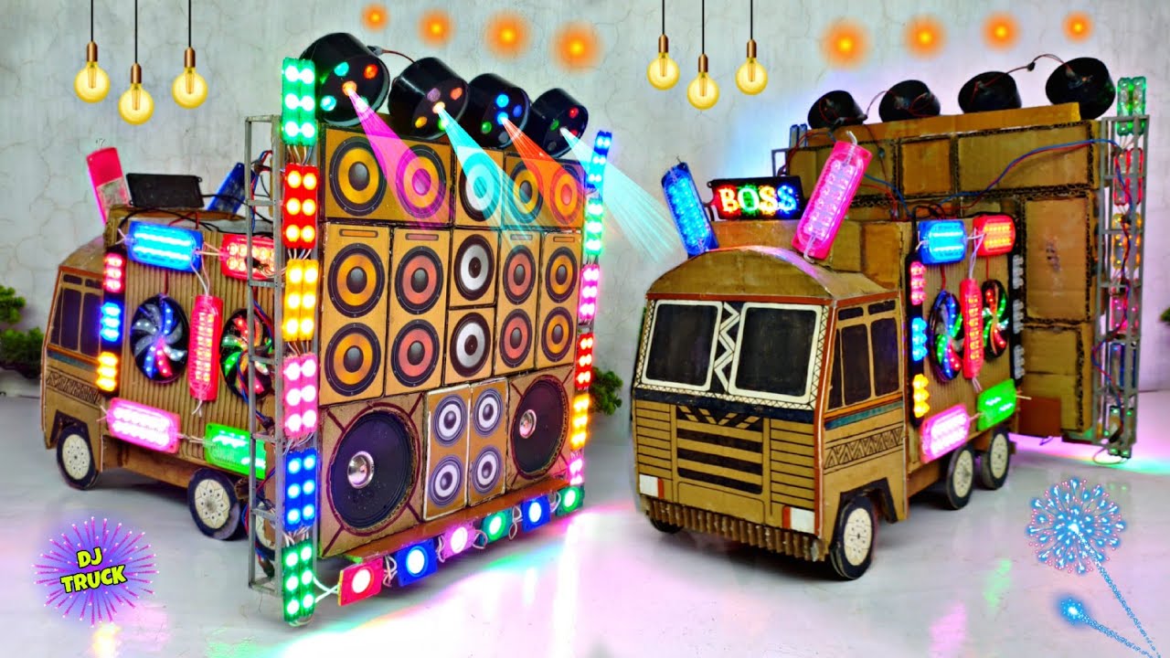 Mini Dj Setup Loading At-home by cardboard dj truck making | dj setup | dj wala, dj wala cartoon